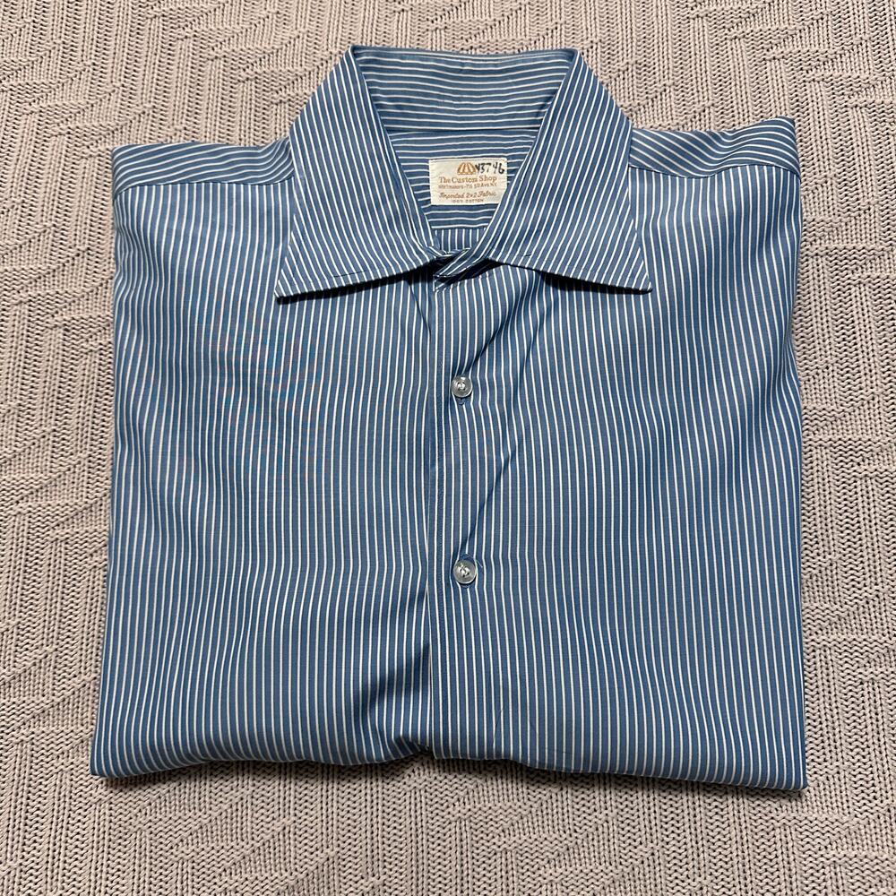 Vintage Custom Shop blue striped button down size 16.5